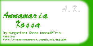 annamaria kossa business card